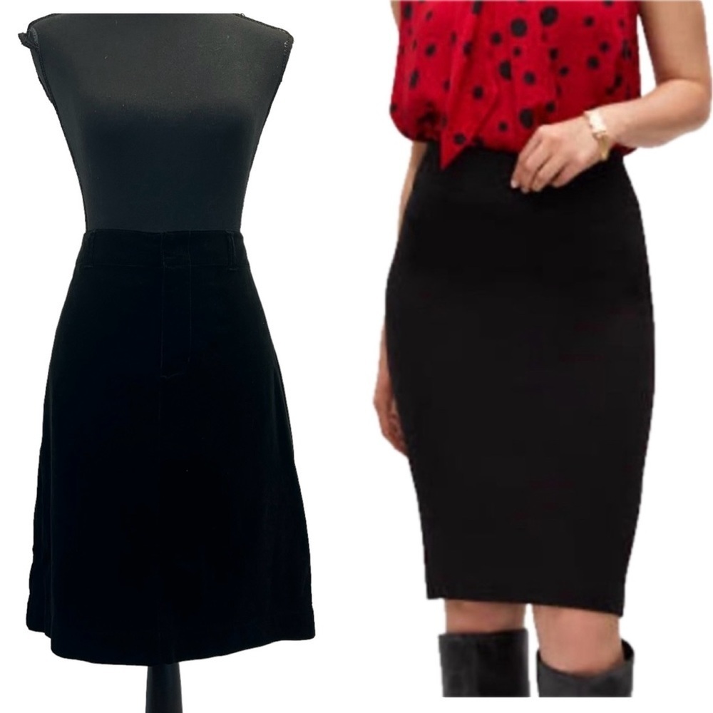 Eddie Bauer black velvet pencil skirt Sz 6